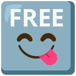 FREE button and Face savoring food