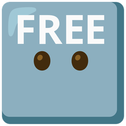 FREE button and face without mouth