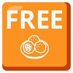 FREE button and falafel