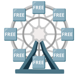 FREE button and ferris wheel