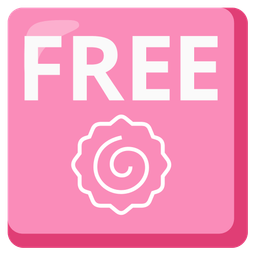 FREE button and fish cake with swirl
