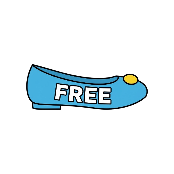 FREE button and Flat shoe