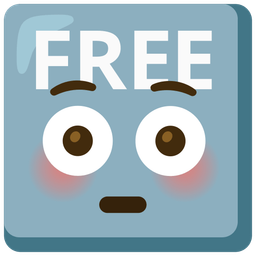 FREE button and flushed face