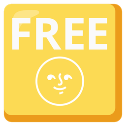 FREE button and full moon face