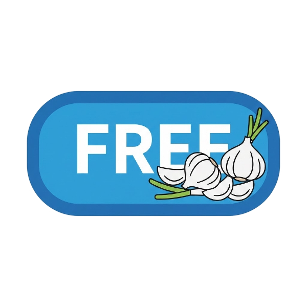 FREE button and Garlic