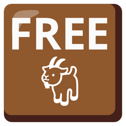 FREE button and goat