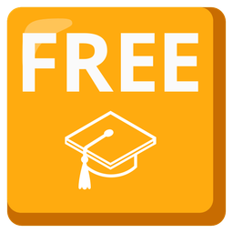 FREE button and graduation cap