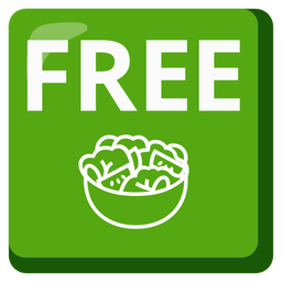 FREE button and green salad