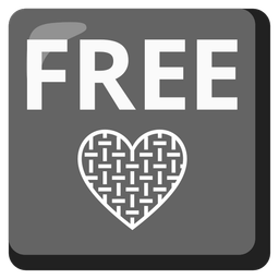 FREE button and grey heart