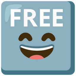 FREE button and Grinning face with smiling eyes