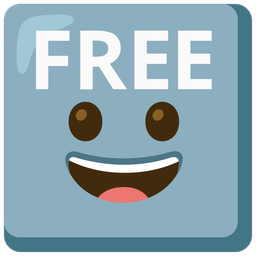 FREE button and Grinning face