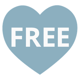 FREE button and heart suit