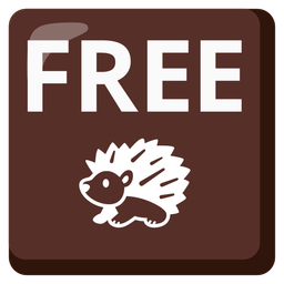FREE button and hedgehog