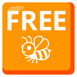 FREE button and honeybee