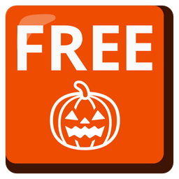 FREE button and jack-o-lantern