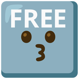FREE button and Kissing face
