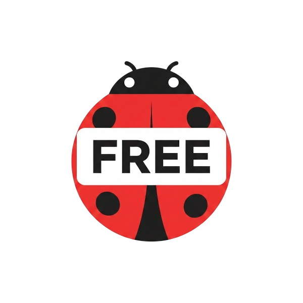 FREE button and Lady beetle