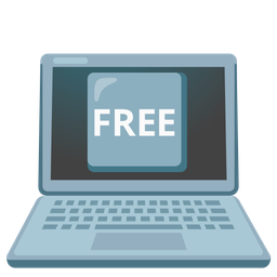 FREE button and laptop