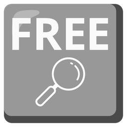 FREE button and magnifying glass tilted right