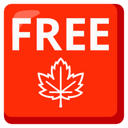 FREE button and maple leaf