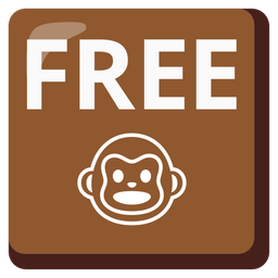 FREE button and monkey face