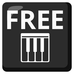FREE button and musical keyboard