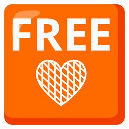 FREE button and orange heart