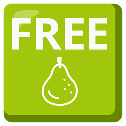 FREE button and pear