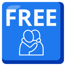 FREE button and people hugging