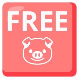FREE button and pig face