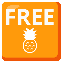 FREE button and pineapple