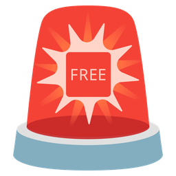 FREE button and police car light