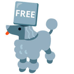 FREE button and poodle