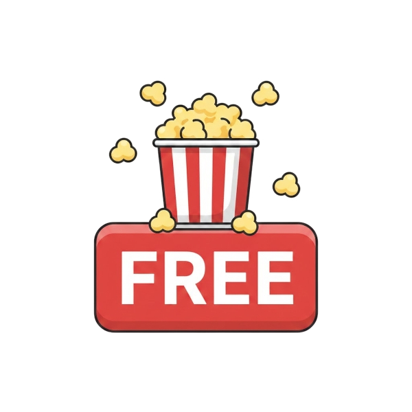FREE button and Popcorn