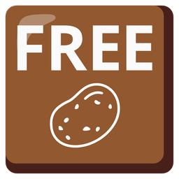 FREE button and potato