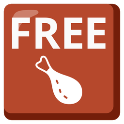 FREE button and poultry leg