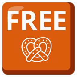 FREE button and pretzel