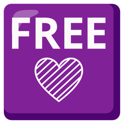 FREE button and purple heart