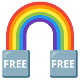 FREE button and rainbow