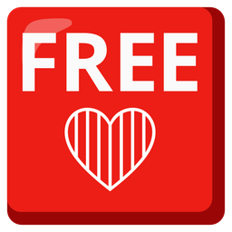 FREE button and red heart