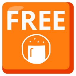 FREE button and rice cracker