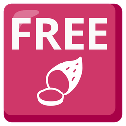 FREE button and roasted sweet potato