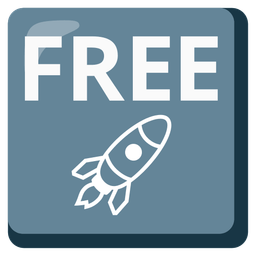 FREE button and rocket