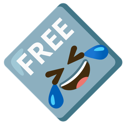 FREE button and Rolling on the floor laughing