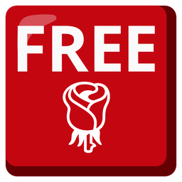 FREE button and rose