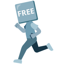 FREE button and running shoe