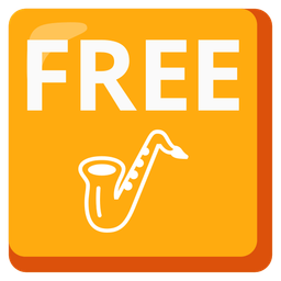 FREE button and saxophone