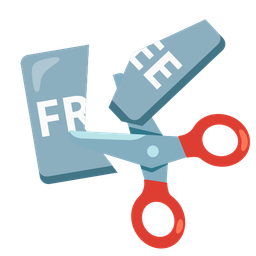 FREE button and scissors