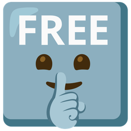 FREE button and shushing face