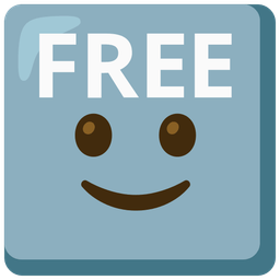 FREE button and Slightly smiling face